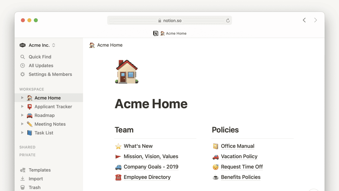 Notion pour le Web