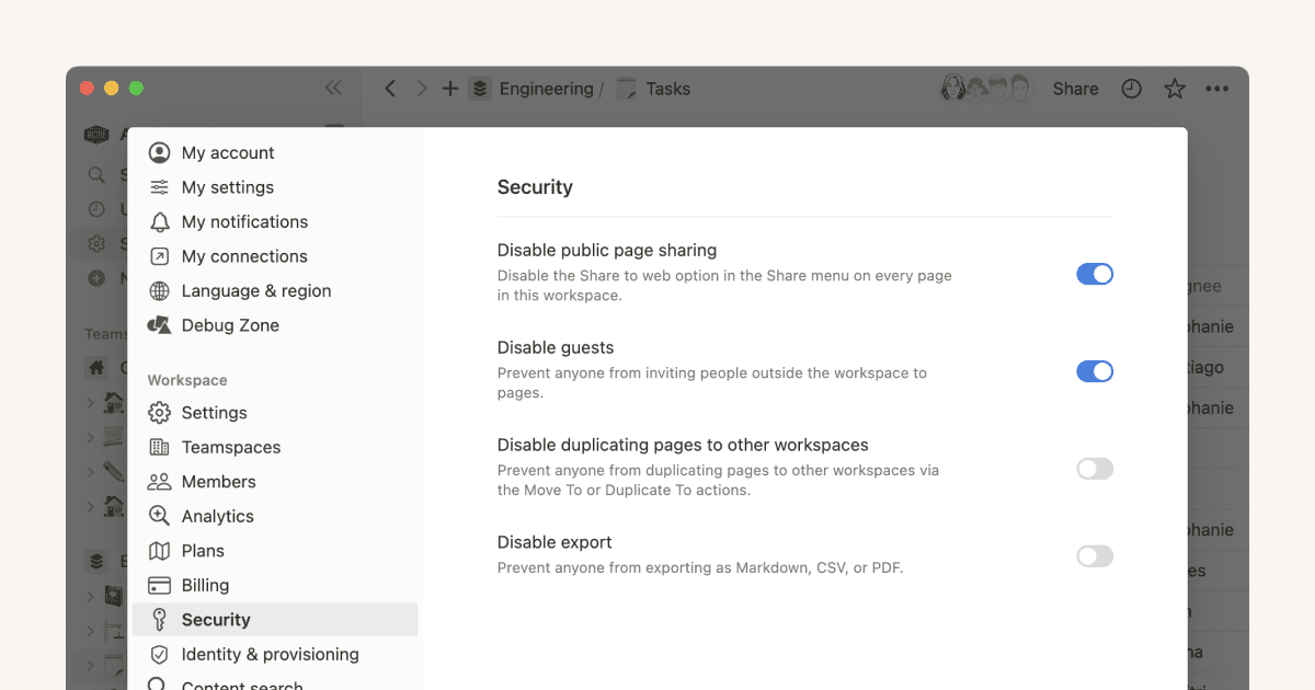 Notion-Enterprise-Sicherheitsvorkehrungen