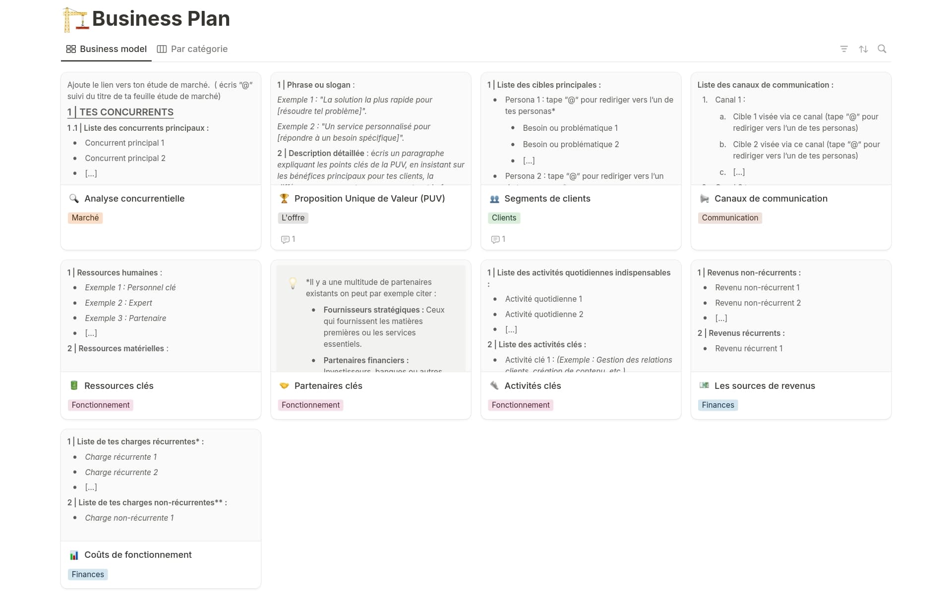 Capture d’écran de la collection Des plans pour réussir par Notion