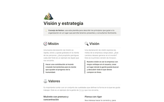 Visión y estrategia