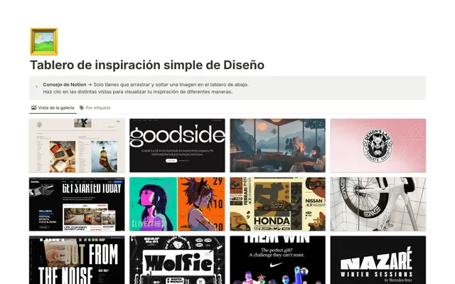 Tablero de inspiración simple de Diseño